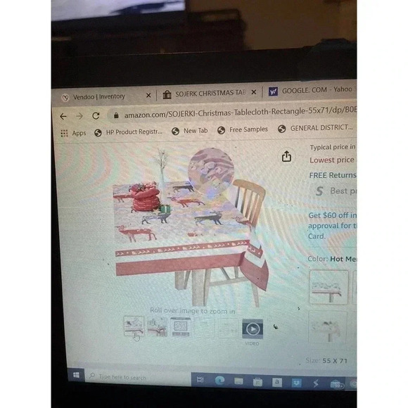 SOJETRKI CHRISTMAS TABLECLOTH RECTANGLE 55X71 INCH - Picture 4 of 4